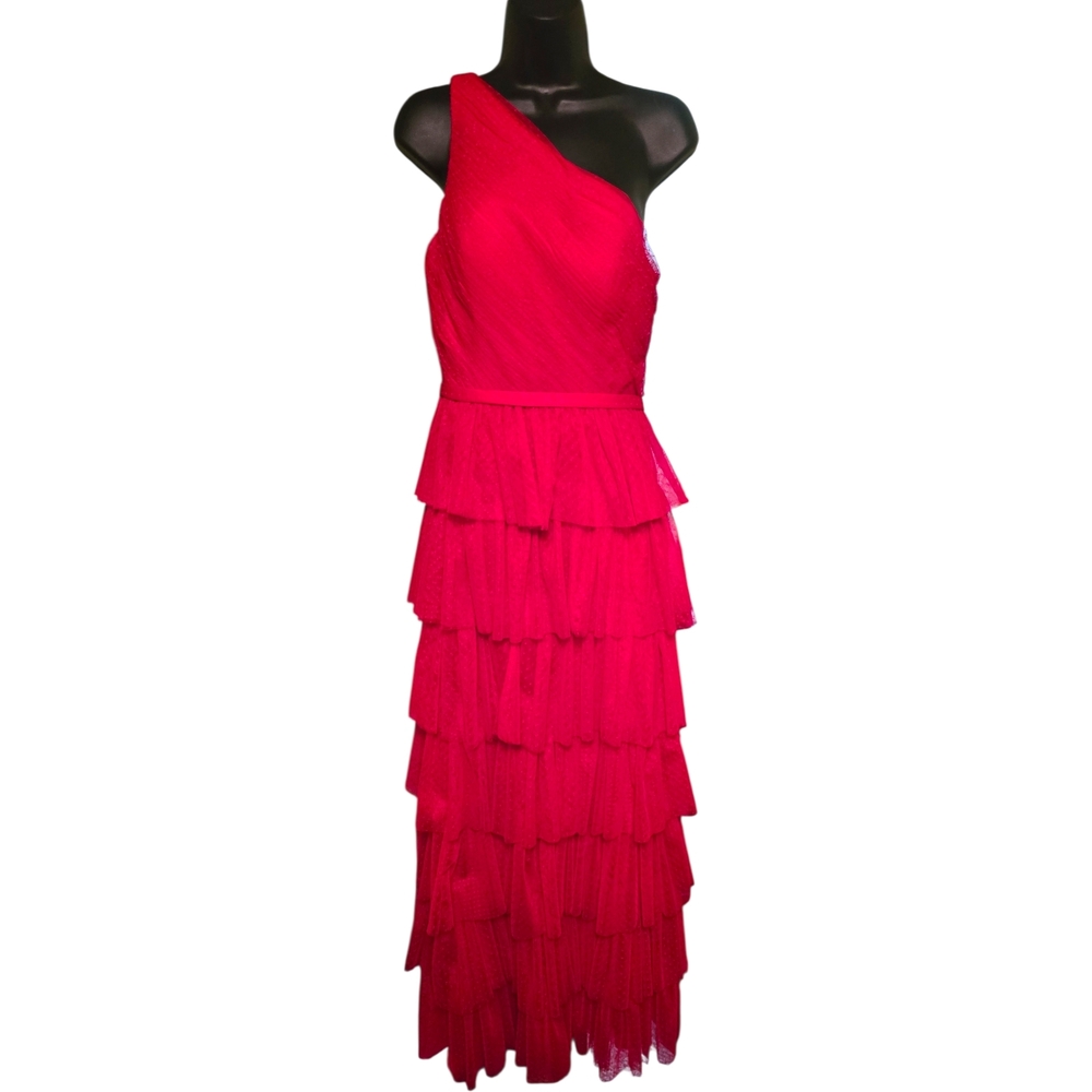 Mac Duggal Red One Shoulder Dress - Picture 6 of 15